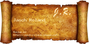 Jasch Roland névjegykártya